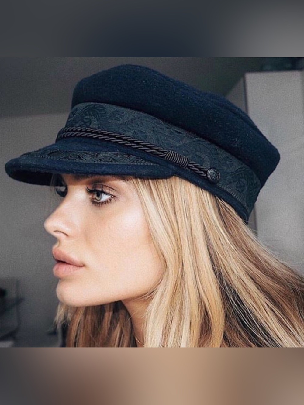 LACK OF COLOR - RIVIERA NEWSBOY CAP PAPERBOY HAT IN NAVY Small 55CM